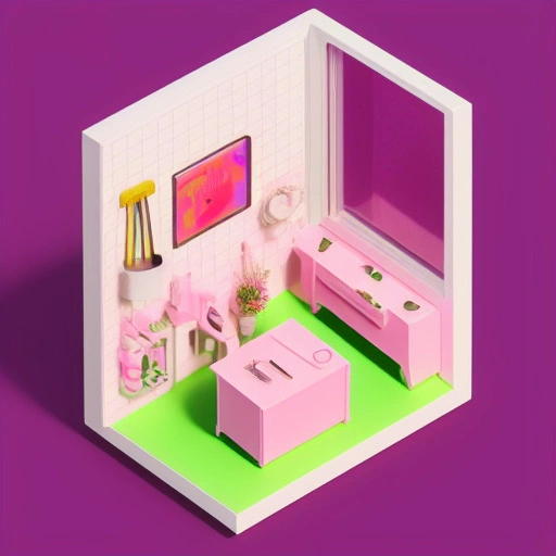 25036-3073074147-tiny cute isometric tattoo studio in a cutaway box, soft smooth lighting, soft colors, pink and green color scheme, soft colors,.webp
